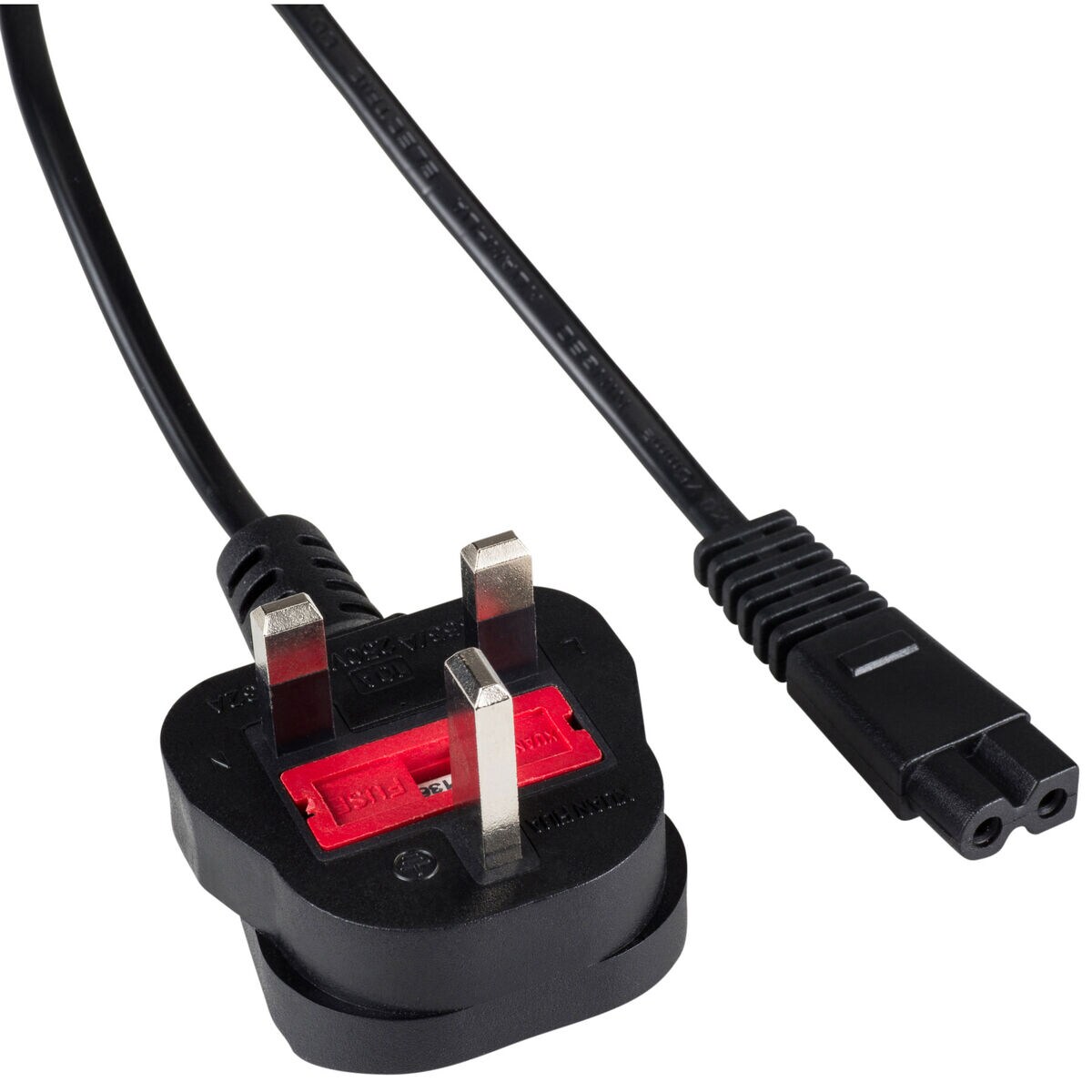 BS 1363 UK 2Pole Plug to C7P Polarized 6 ft. Power Cord Fused 10A 18/2